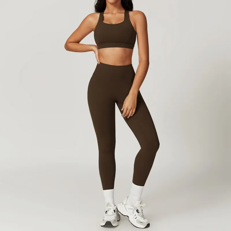 Women's 2-Piece Yoga Set: Sports Bra and Shorts FGBTZ8047