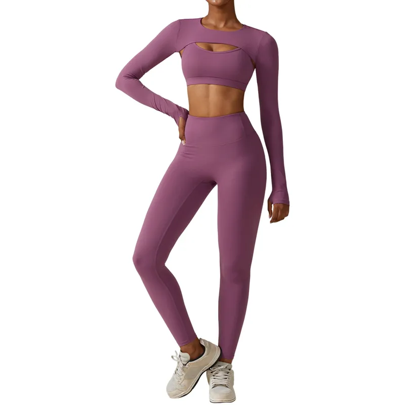 Women's 4-Piece Yoga Set: Sports Bra, Jacket, Tank Top, and Pants FGBTZ8347