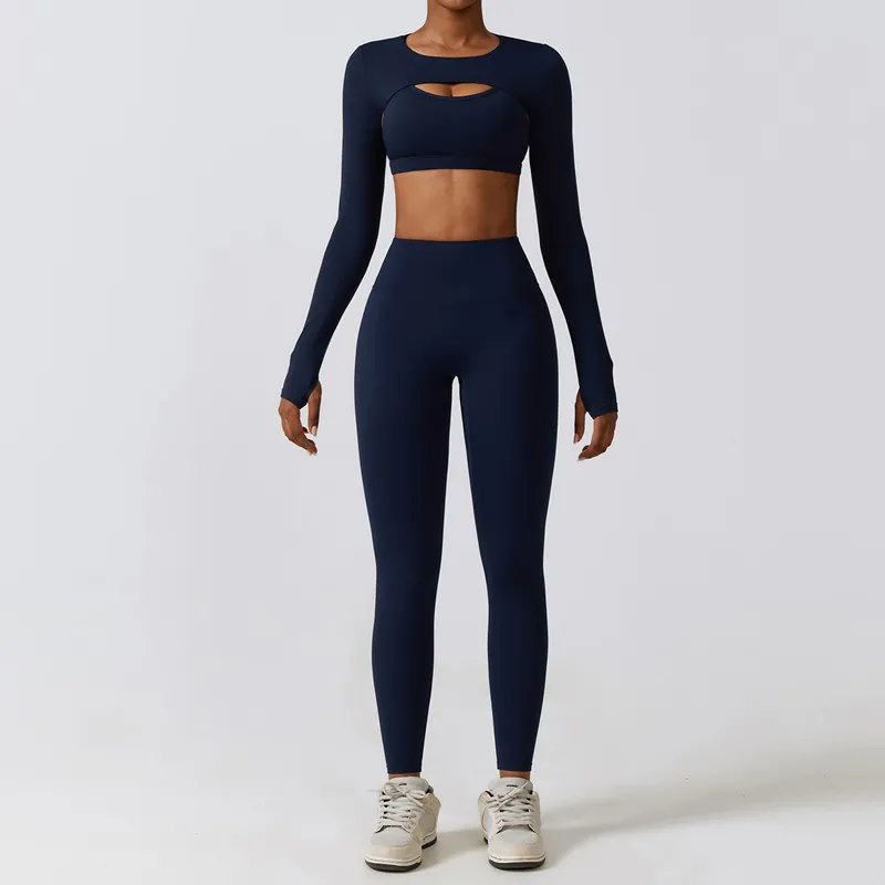 Women's 4-Piece Yoga Set: Sports Bra, Jacket, Tank Top, and Pants FGBTZ8347