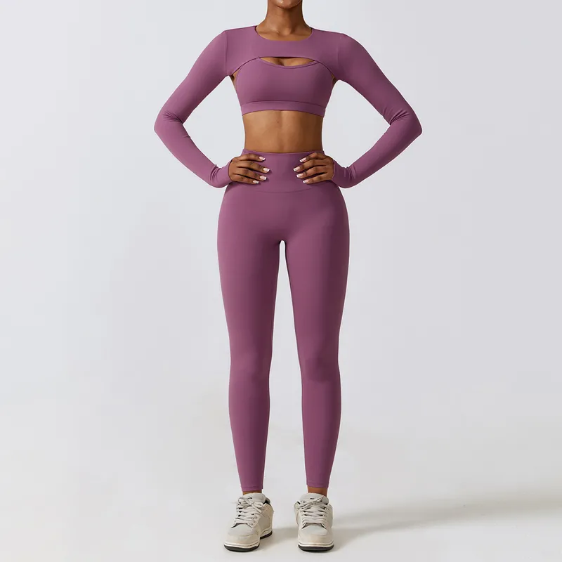 Women's 4-Piece Yoga Set: Sports Bra, Jacket, Tank Top, and Pants FGBTZ8347