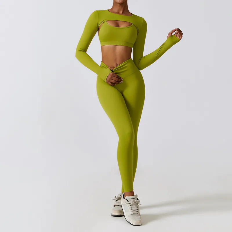 Women's 4-Piece Yoga Set: Sports Bra, Jacket, Tank Top, and Pants FGBTZ8347
