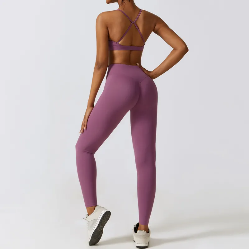 Women's 4-Piece Yoga Set: Sports Bra, Jacket, Tank Top, and Pants FGBTZ8347