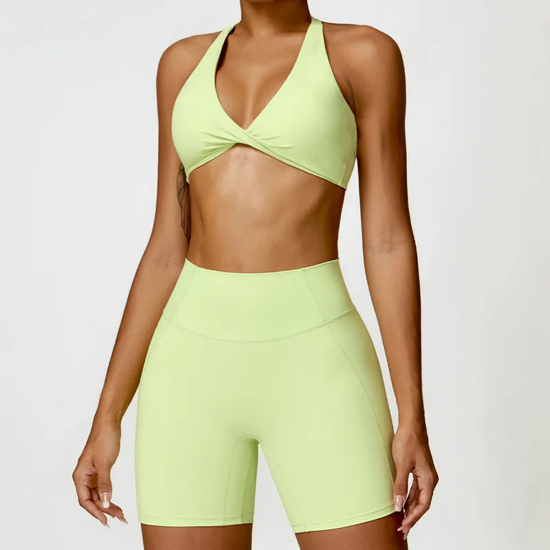 Women's 3-Piece Yoga Set: Sports Bra, Shorts, and Pants FGBTZ8503