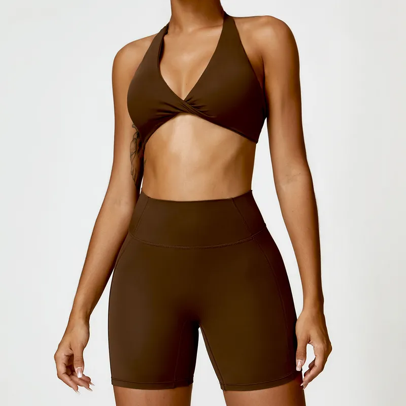Women's 3-Piece Yoga Set: Sports Bra, Shorts, and Pants FGBTZ8503
