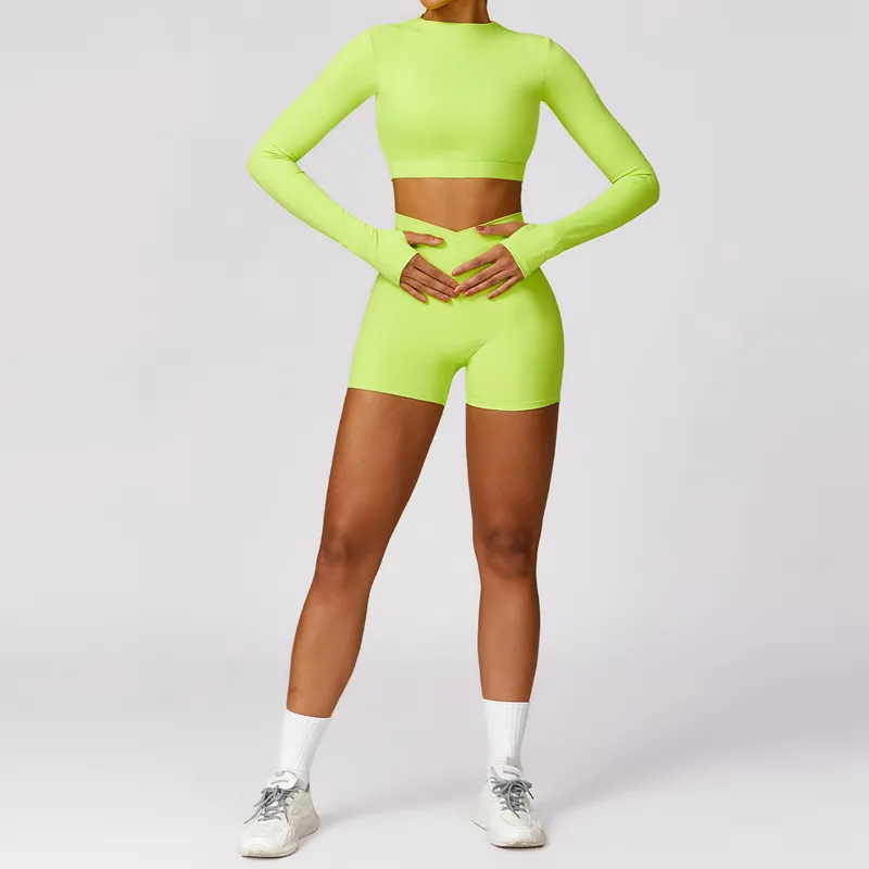 Women's 4-Piece Yoga Set: Sports Bra, Jacket, Shorts, and Pants FGBTZ8578