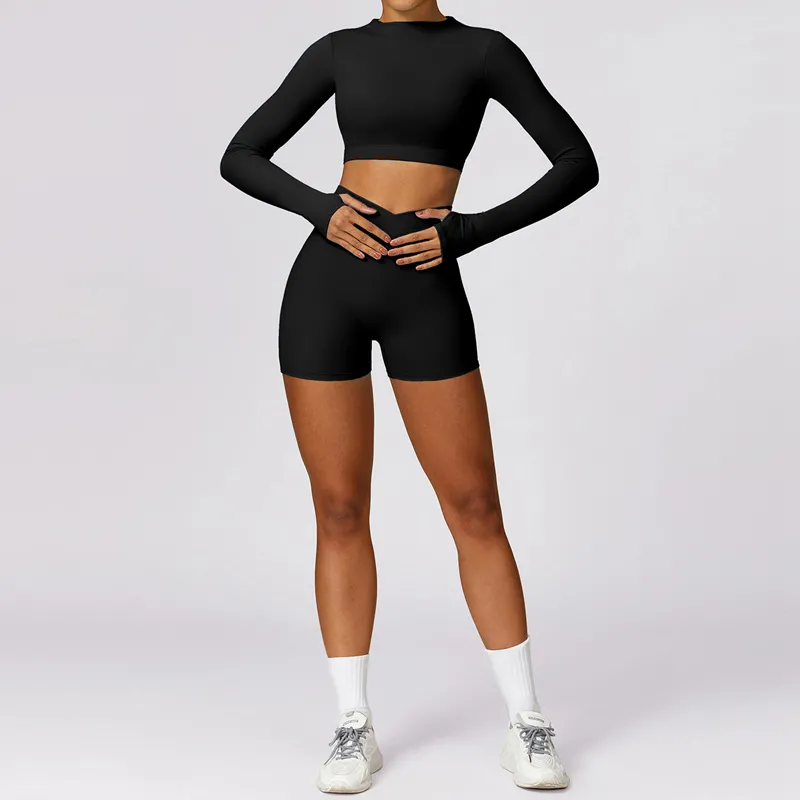 Women's 4-Piece Yoga Set: Sports Bra, Jacket, Shorts, and Pants FGBTZ8578