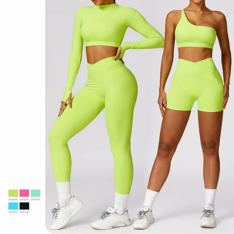 Women's 4-Piece Yoga Set: Sports Bra, Jacket, Shorts, and Pants FGBTZ8578