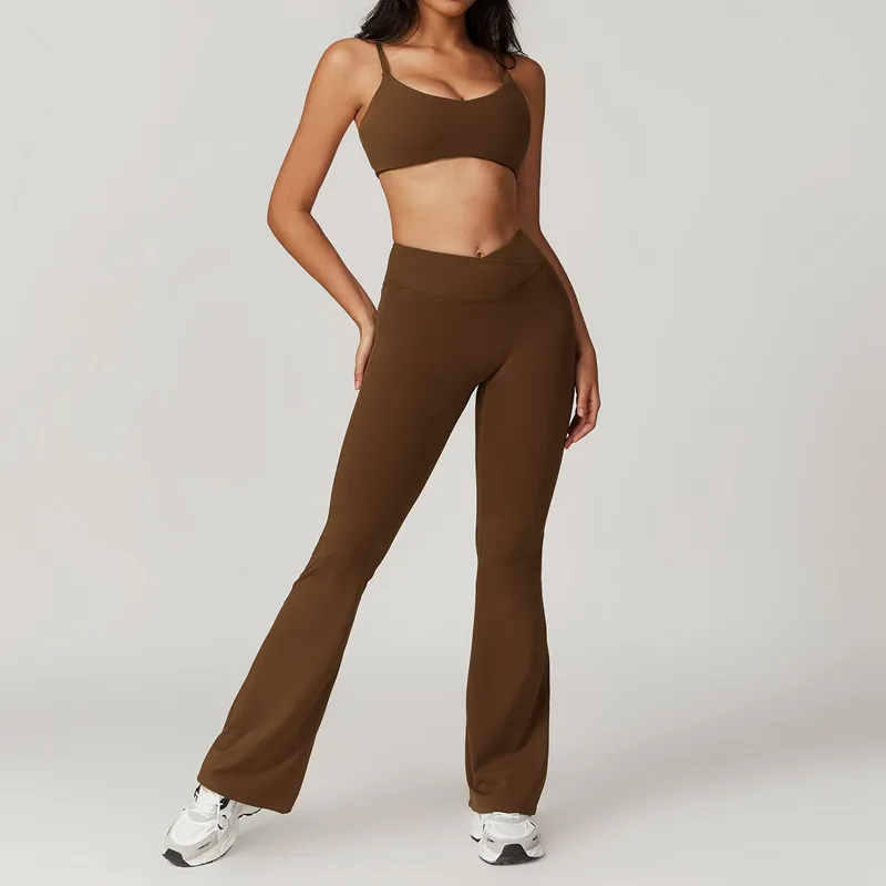 Women's 4-Piece Yoga Set: Sports Bra, Short Sleeve Top, Shorts, and Pants FGBTZ8799