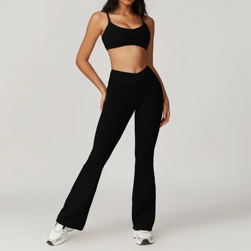 Women's 4-Piece Yoga Set: Sports Bra, Short Sleeve Top, Shorts, and Pants FGBTZ8799