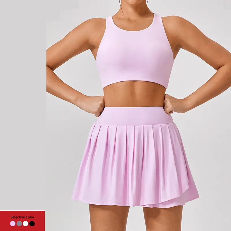 Women's 3-Piece Yoga Set: Sports Bra, Skirt, and Jacket FGBYW306+KW309-YW514+KW309