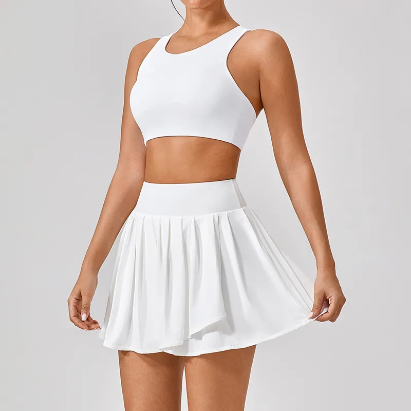 Women's 3-Piece Yoga Set: Sports Bra, Skirt, and Jacket FGBYW306+KW309-YW514+KW309