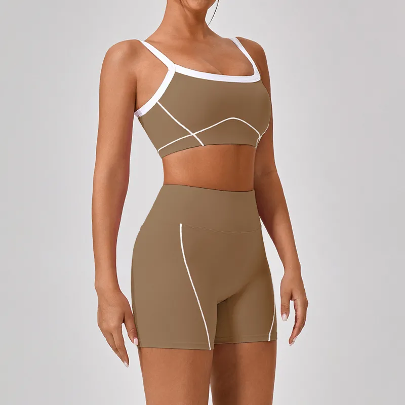 Women's 3-Piece Yoga Set: Sports Bra, Shorts, and Leggings FGBYW512+KW305