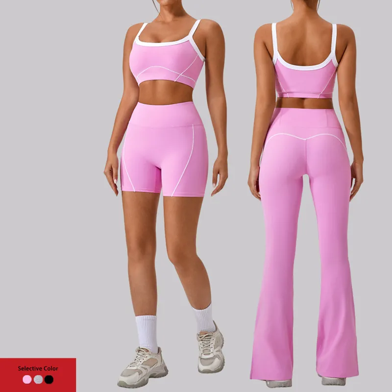 Women's 3-Piece Yoga Set: Sports Bra, Shorts, and Leggings FGBYW512+KW305