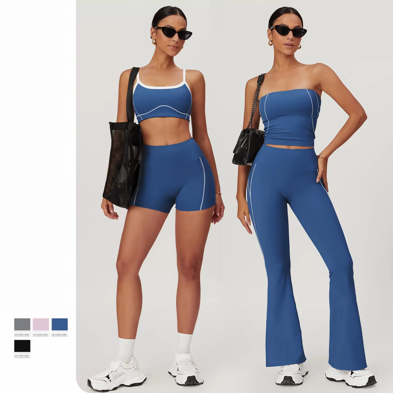 Women's 4-Piece Yoga Set: Sports Bra, Tank Top, Shorts, and PantsFGBTZ8838