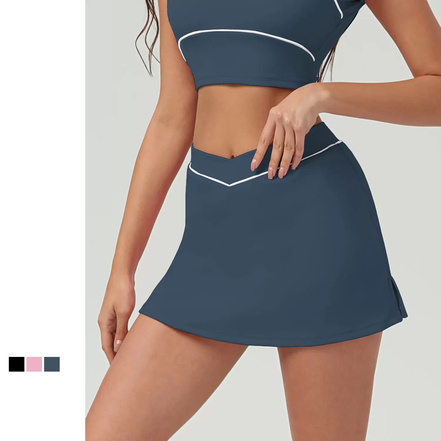 Tennis Wear Women's Solid Color Sports Skirt FGB2513