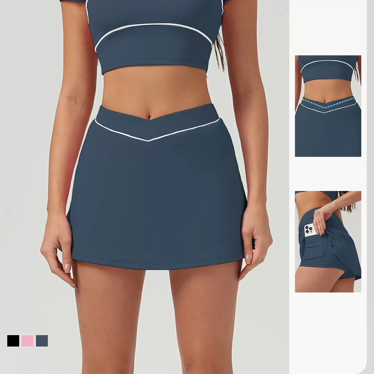 Tennis Wear Women's Solid Color Sports Skirt FGB2513
