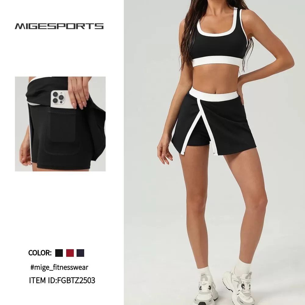 Sport Skirt 2 in 1 Breathable Active Tennis Skirt For Women FGBTZ2503