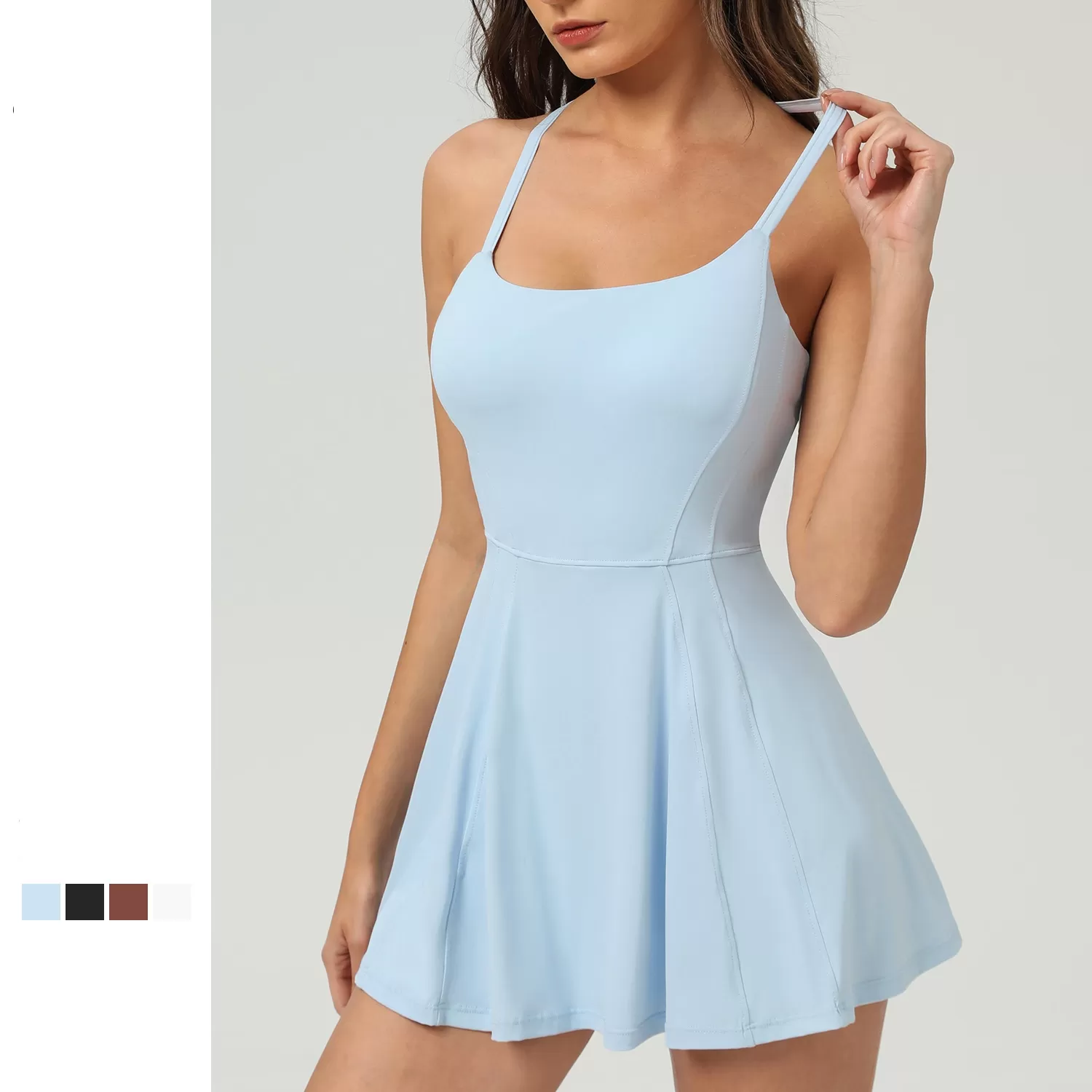 Women's Tennis Skirt Sexy Beautiful Back Yoga Dress FGB2501