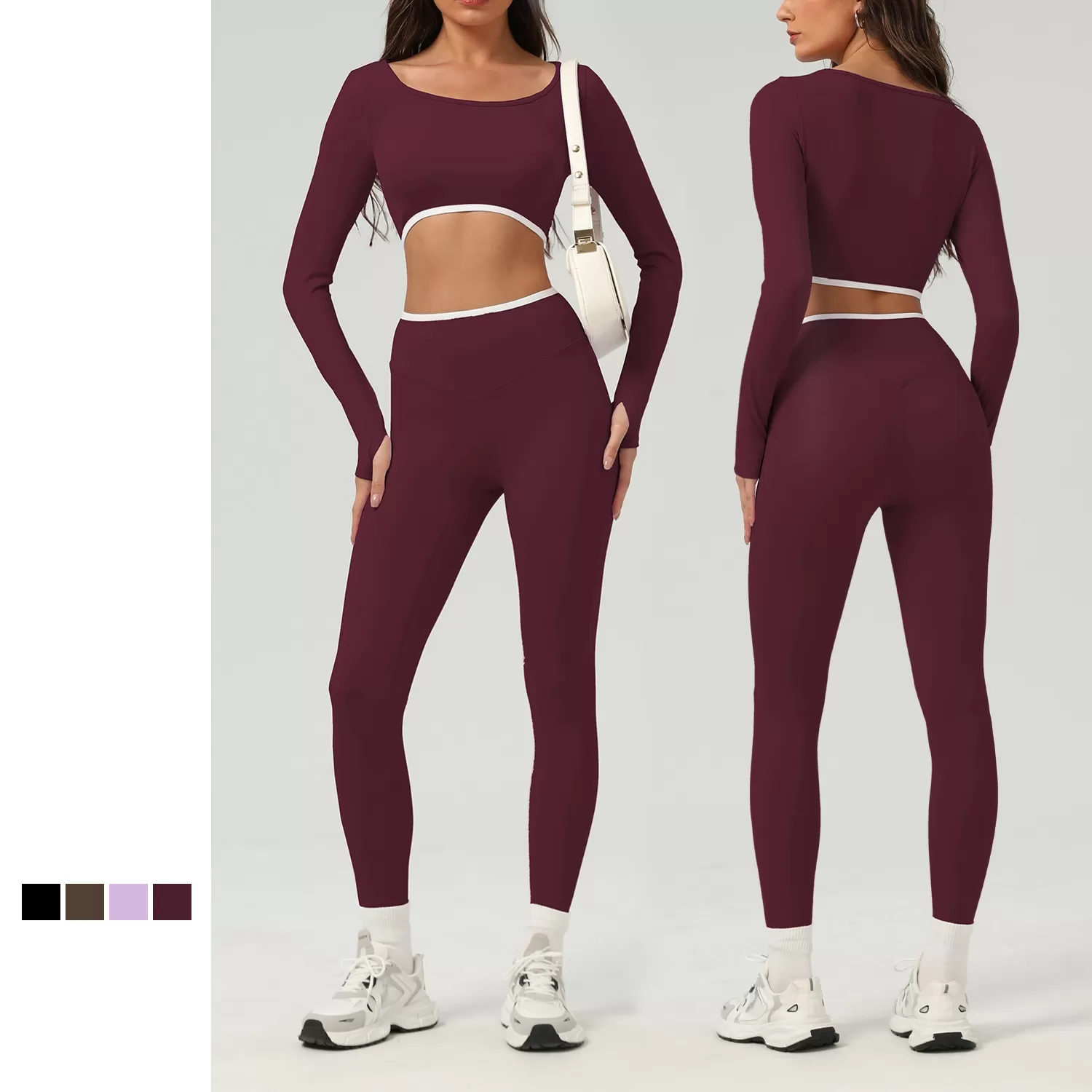 Women's Two Piece Yoga Top And Legging Workout Set FGBSM2511