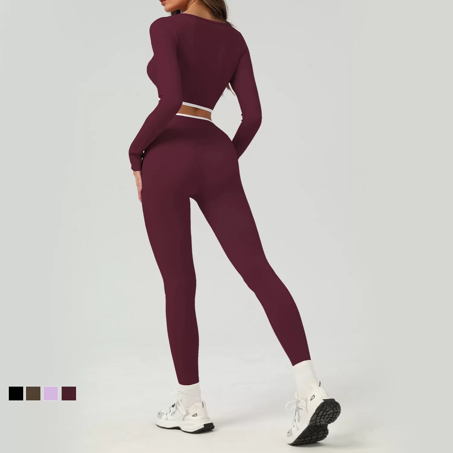 Women's Two Piece Yoga Top And Legging Workout Set FGBSM2511