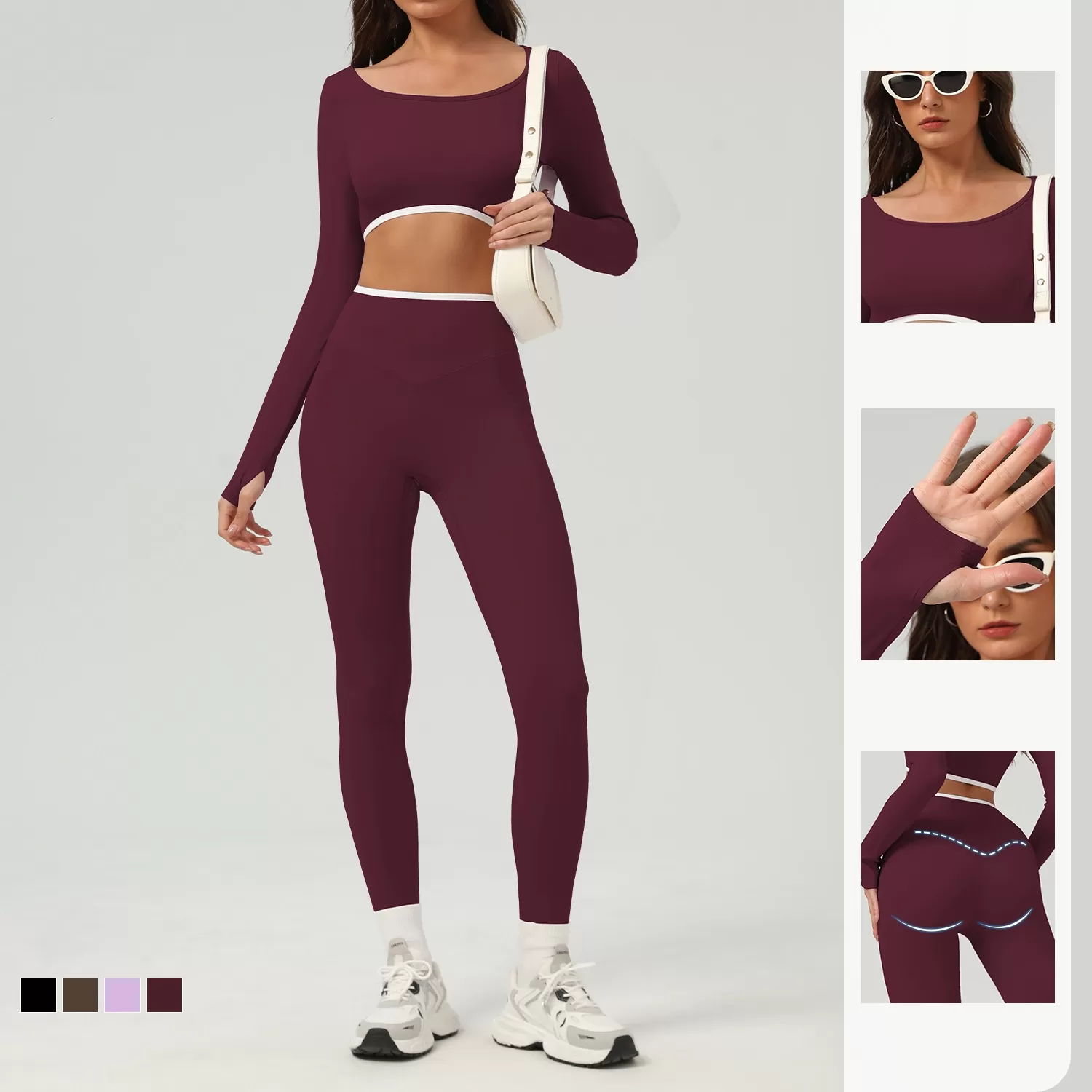 Women's Two Piece Yoga Top And Legging Workout Set FGBSM2511