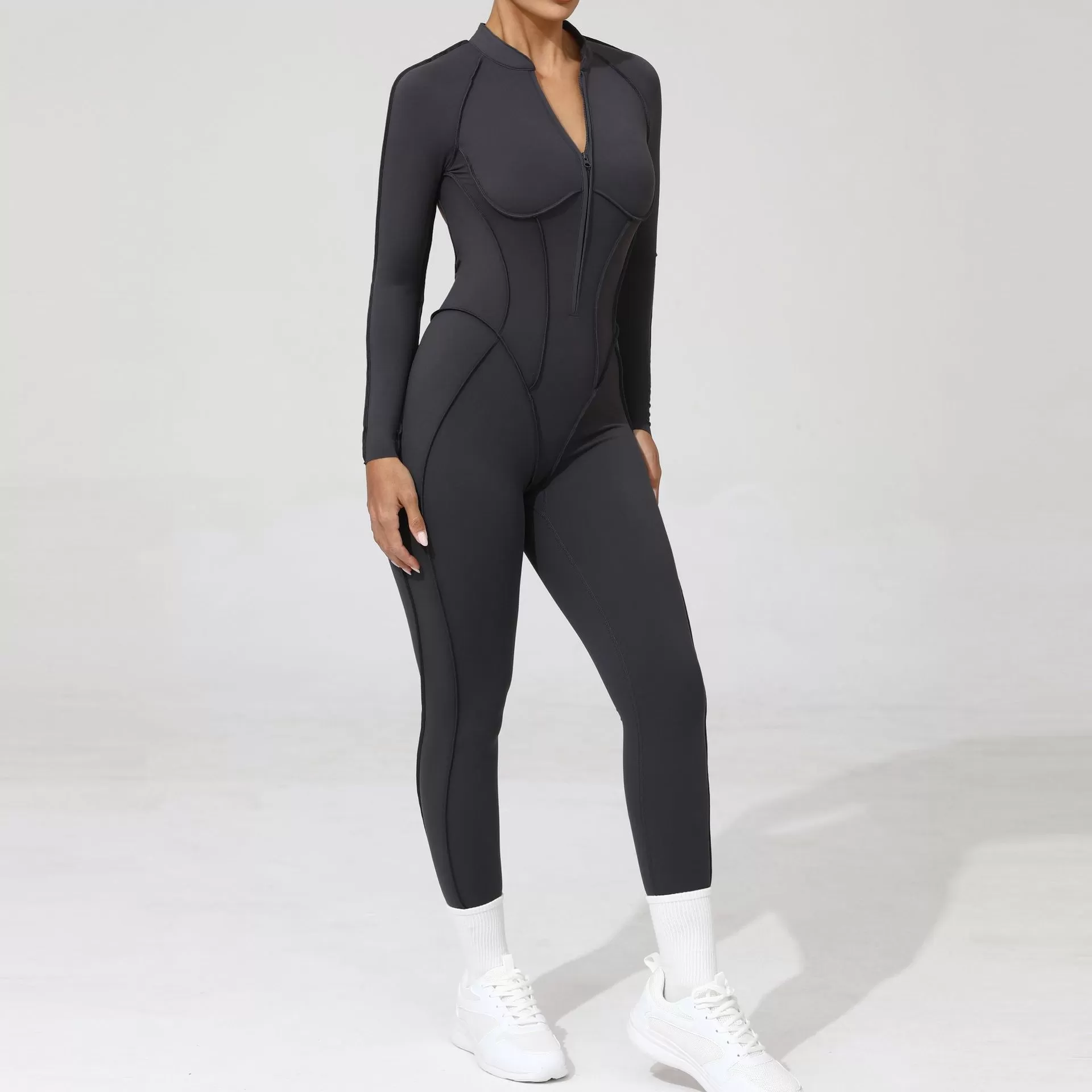 Women's Fitness One Pieces Long Sleeved Jumpsuits FGB25633