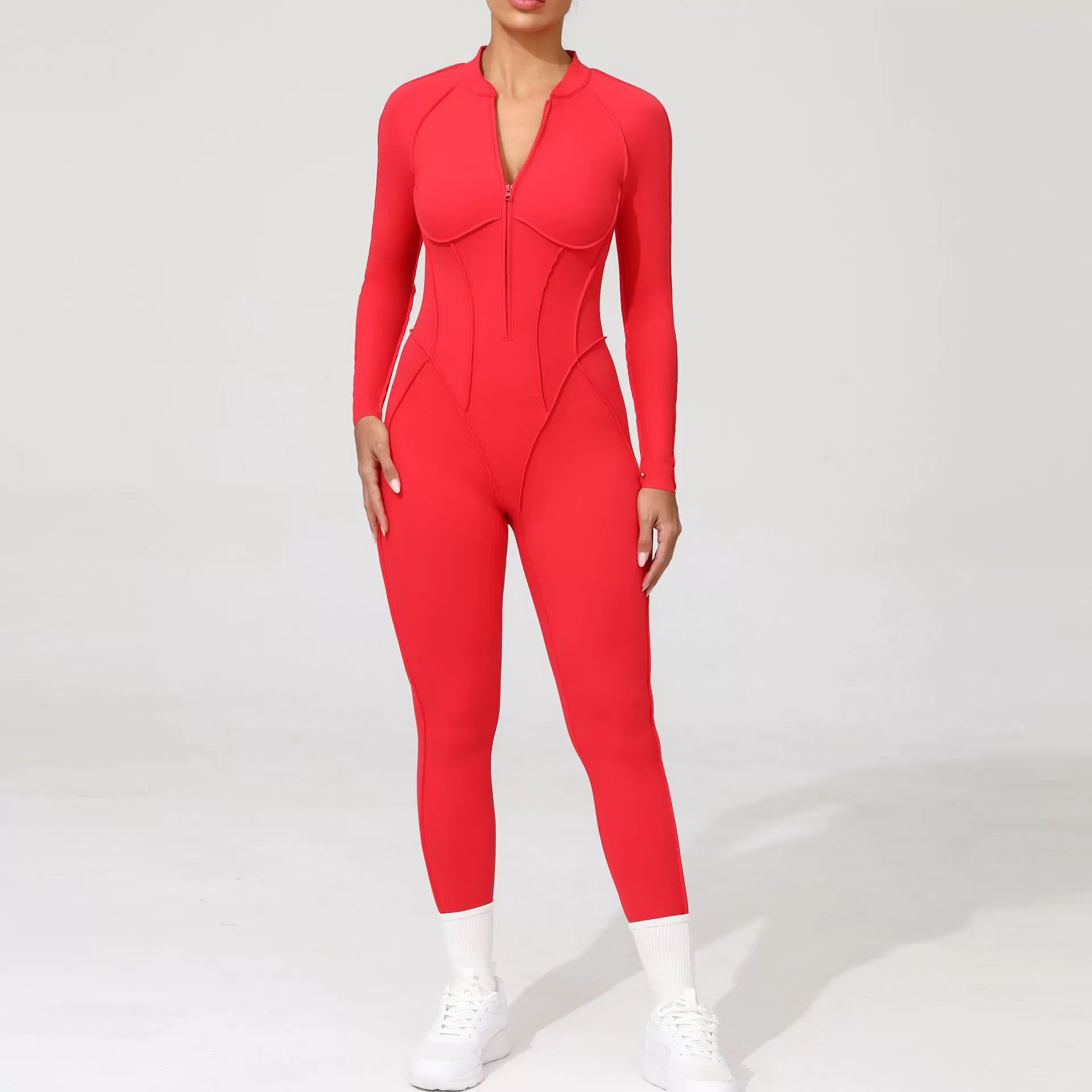 Women's Fitness One Pieces Long Sleeved Jumpsuits FGB25633