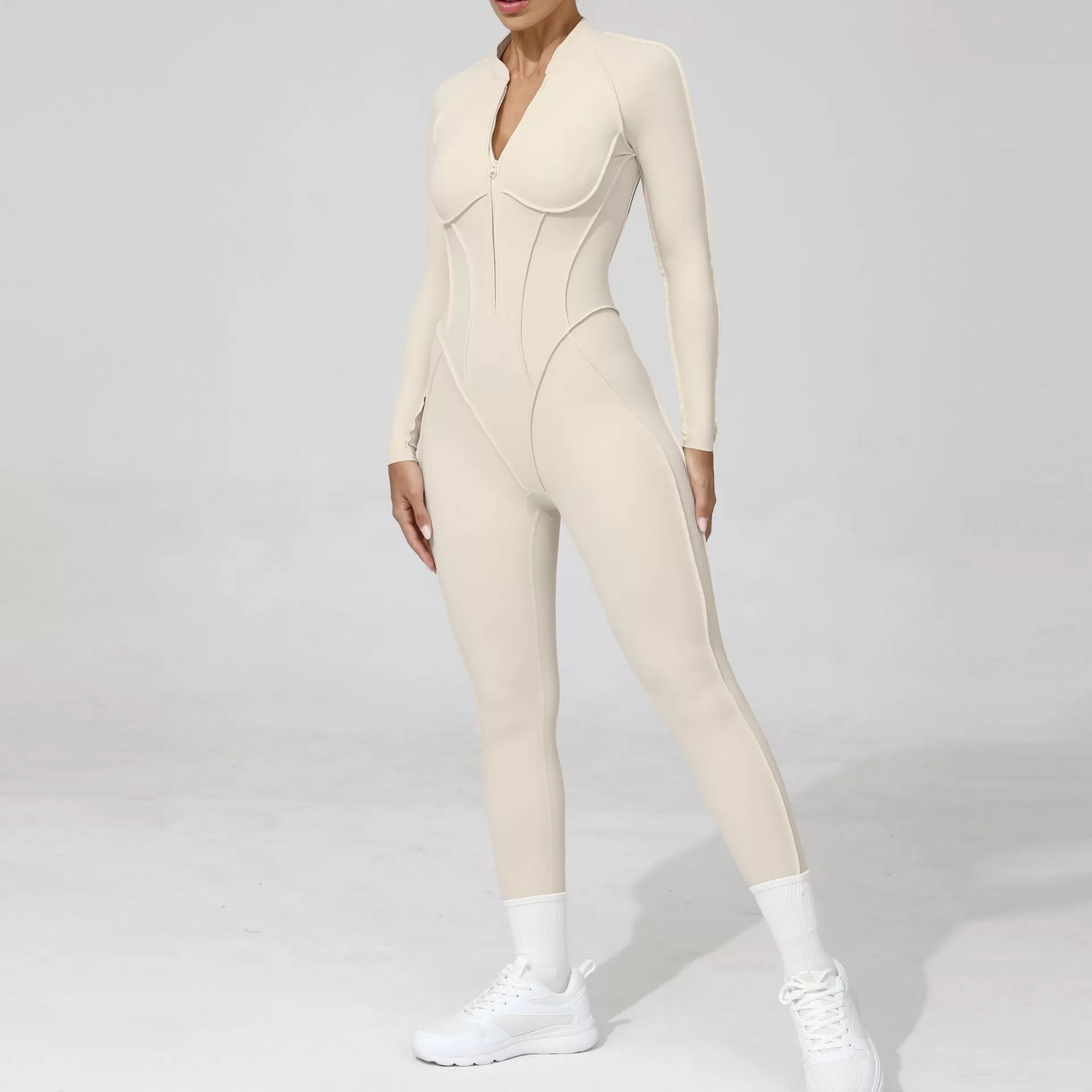 Women's Fitness One Pieces Long Sleeved Jumpsuits FGB25633