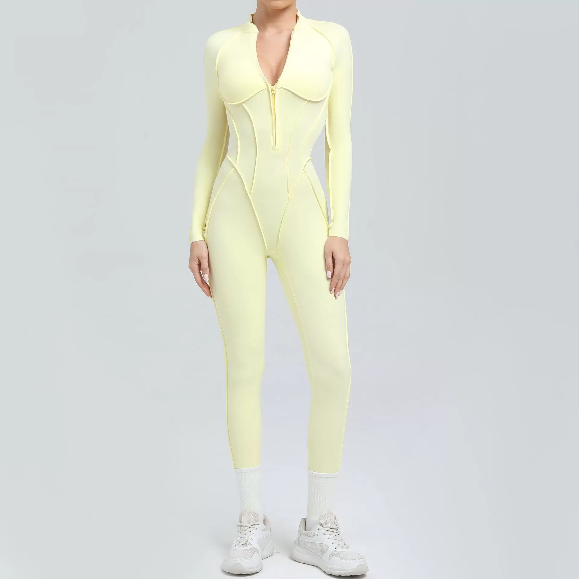 Women's Fitness One Pieces Long Sleeved Jumpsuits FGB25633