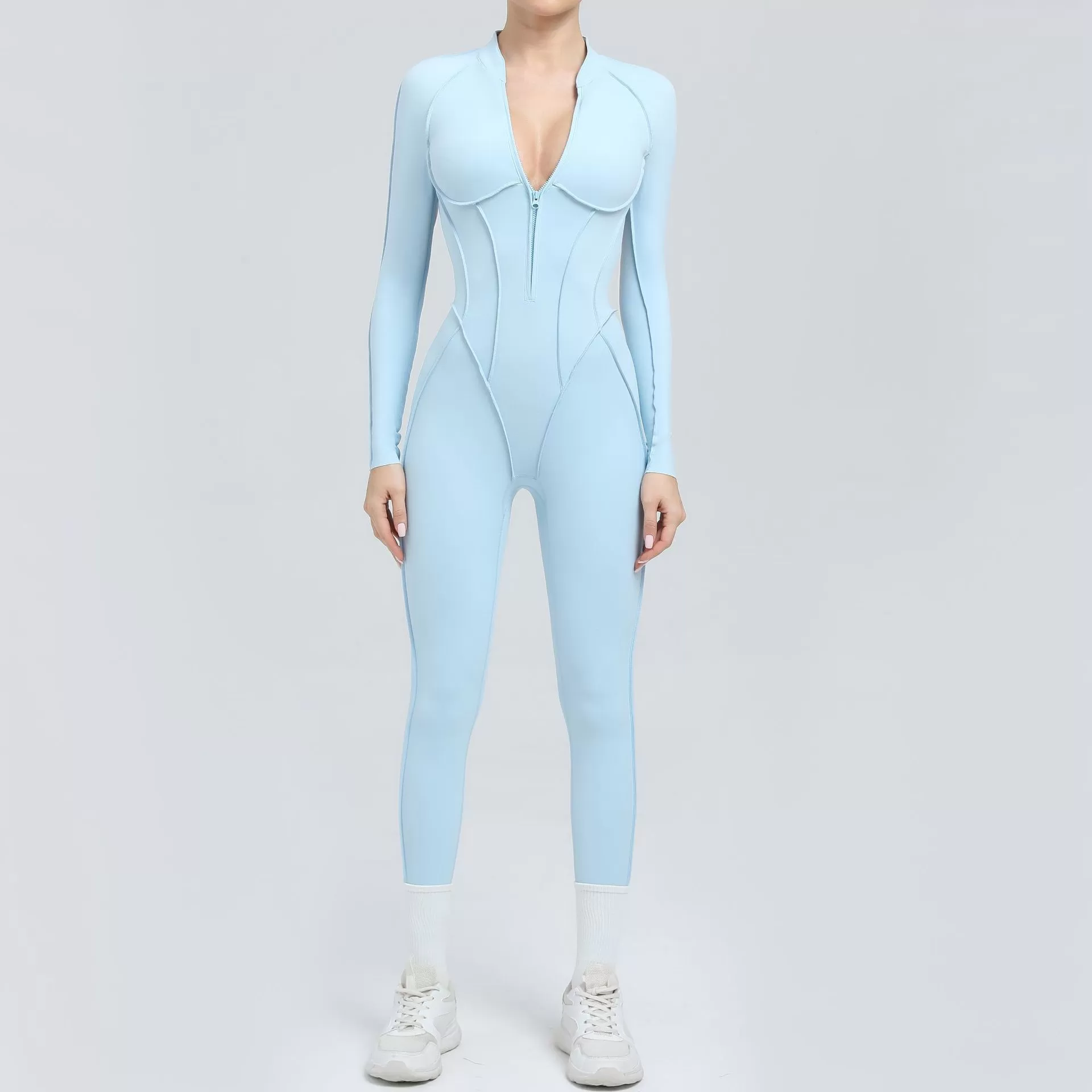 Women's Fitness One Pieces Long Sleeved Jumpsuits FGB25633