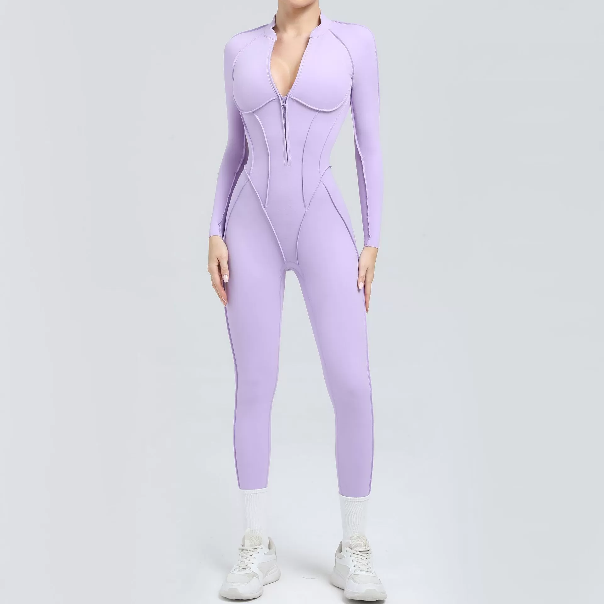 Women's Fitness One Pieces Long Sleeved Jumpsuits FGB25633