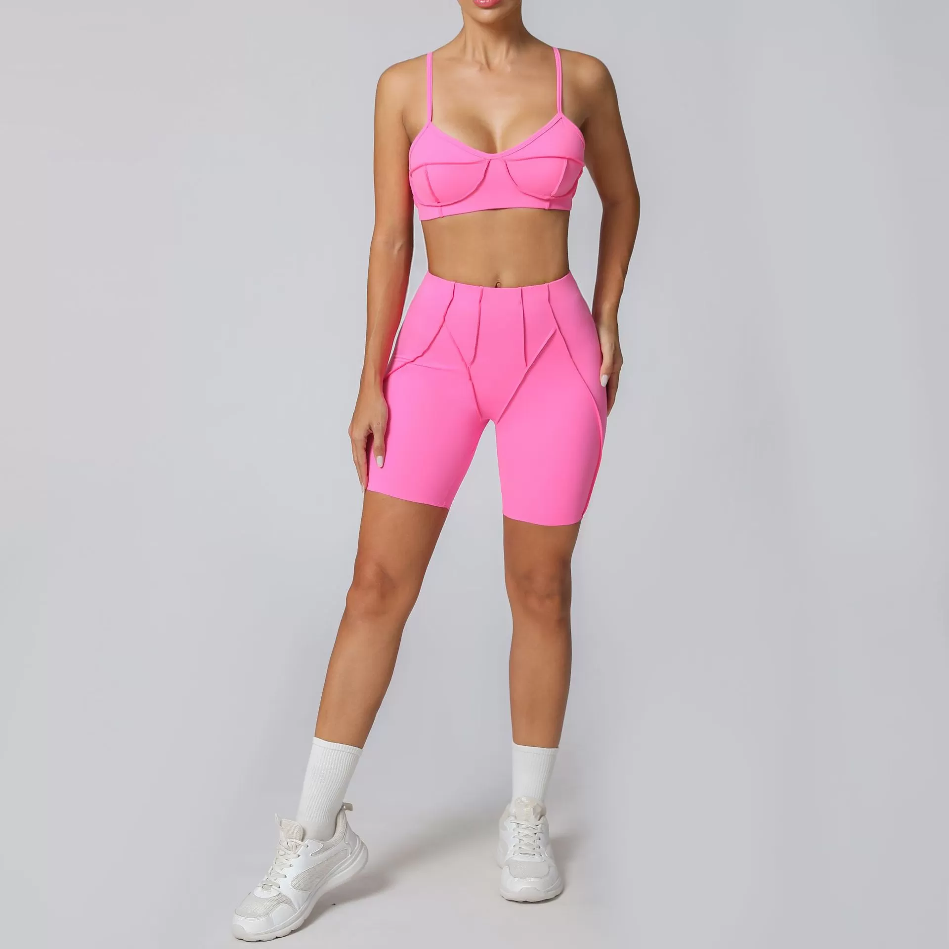 Sports Bra And High Waist Shorts 2 Piece Yoga set for Women FGB86040+26080