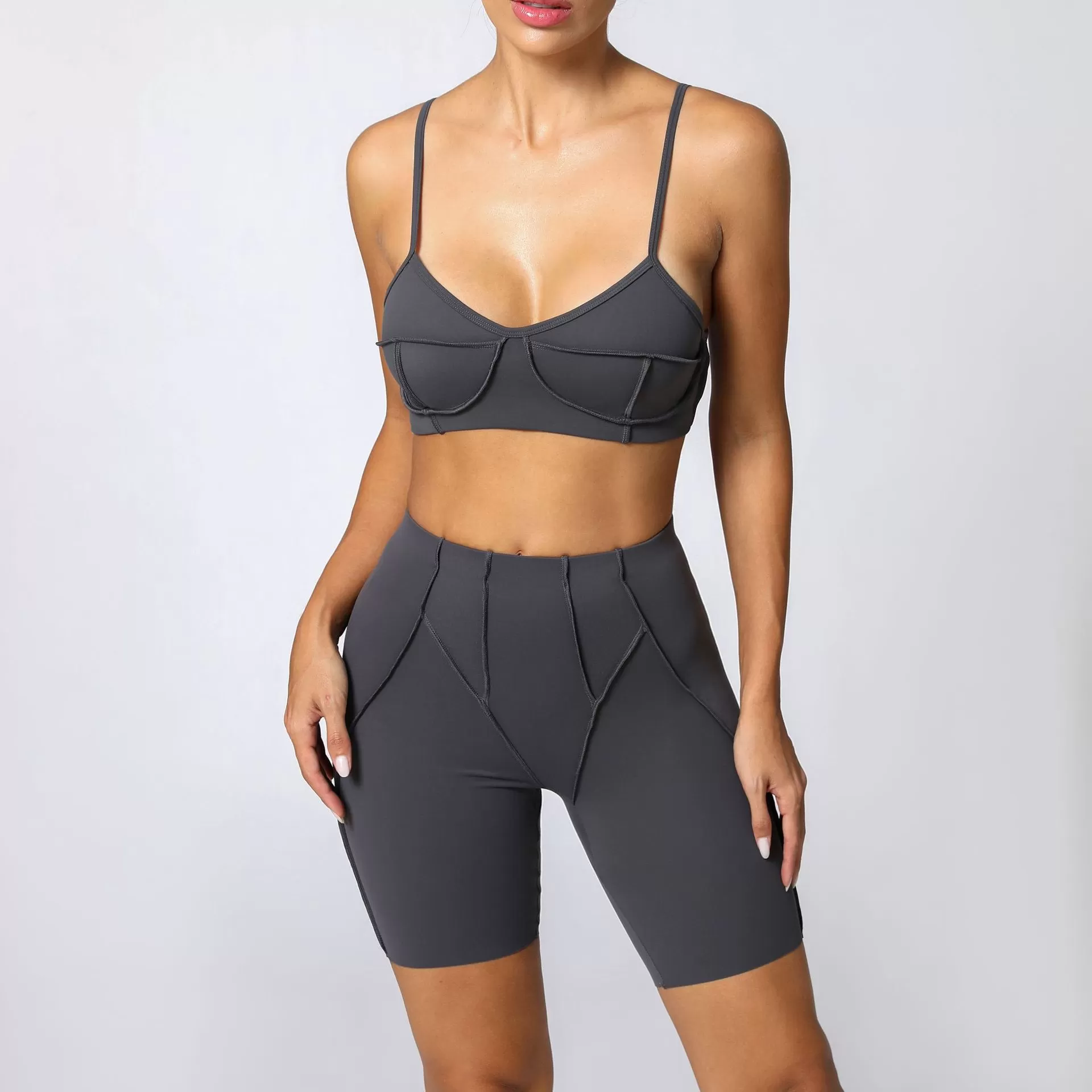 Sports Bra And High Waist Shorts 2 Piece Yoga set for Women FGB86040+26080