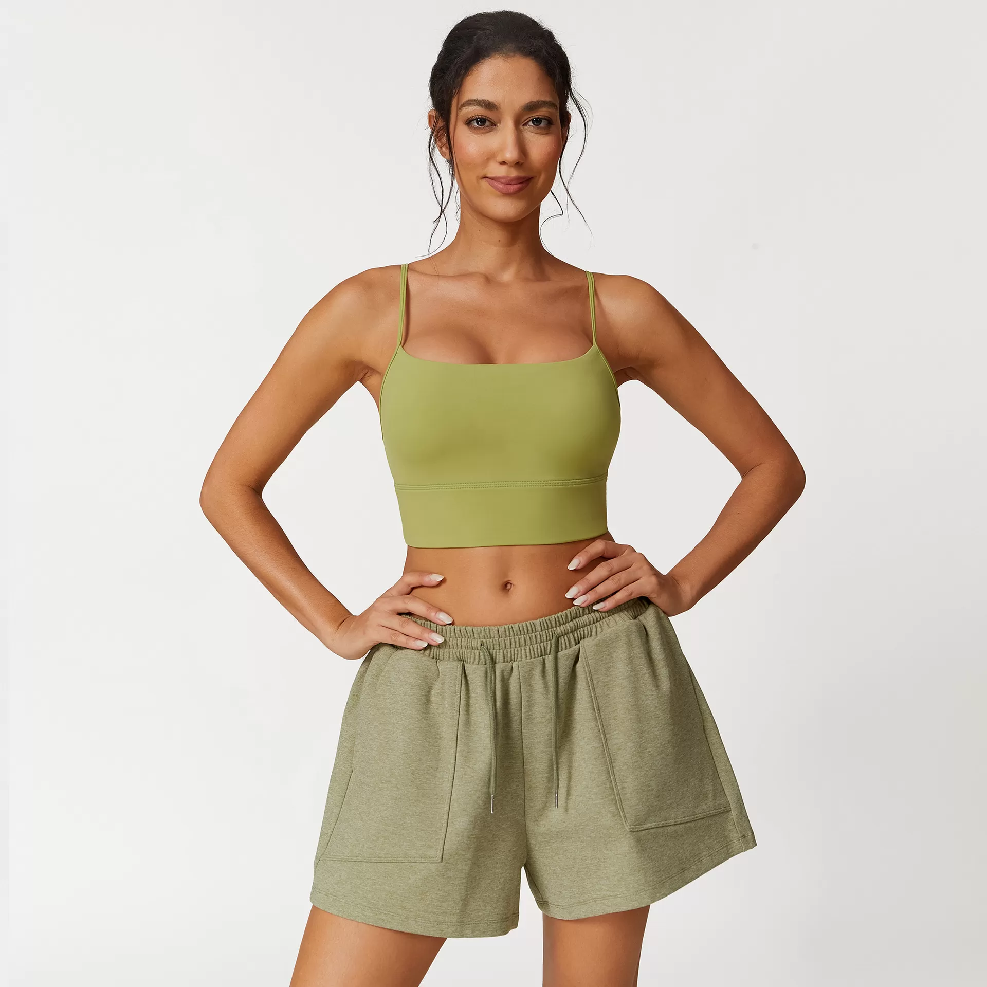 Women's Workout 4 Piece Short Sleeve Shorts Singlet Yoga Wear Sets FGBPT2398