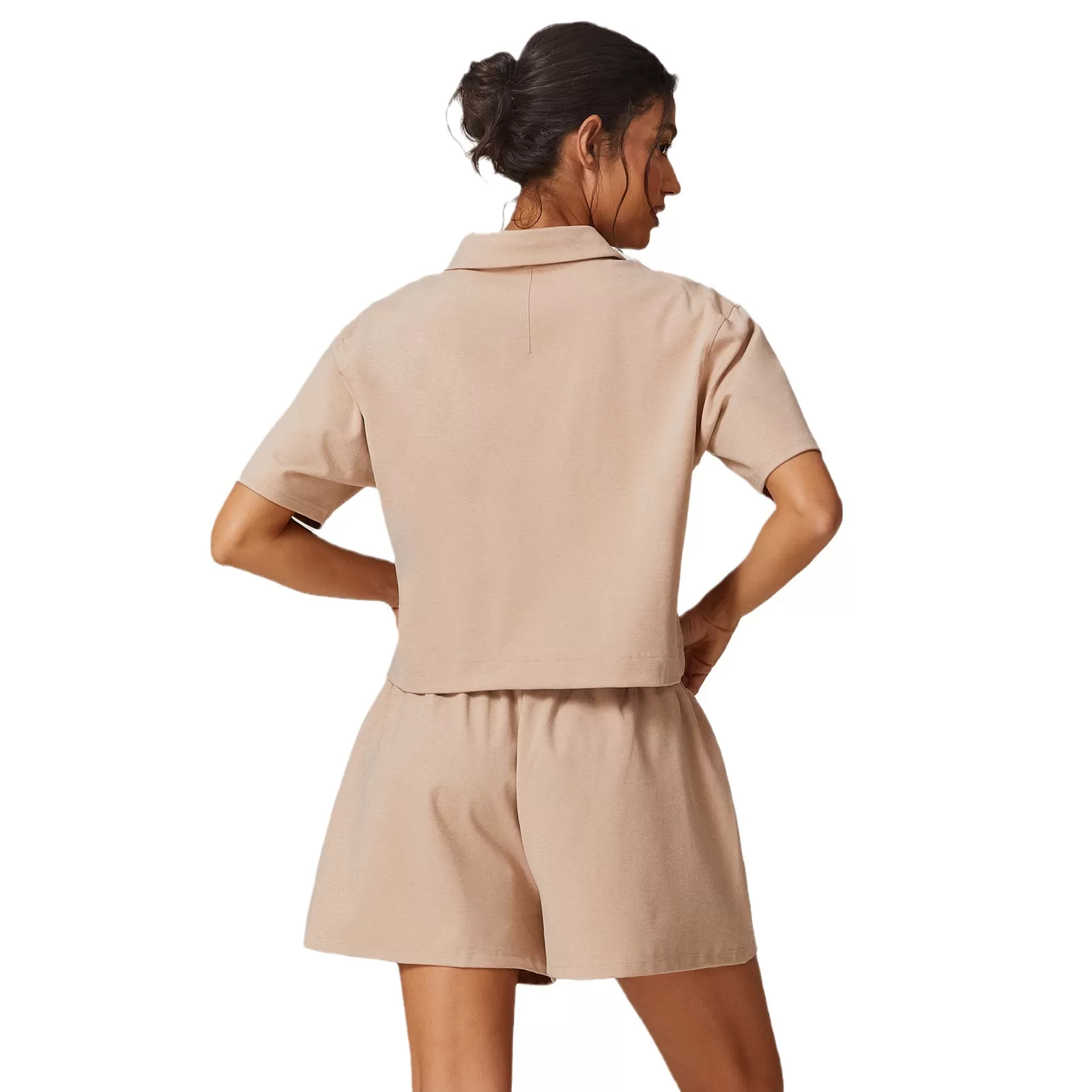 Women's Workout 4 Piece Short Sleeve Shorts Singlet Yoga Wear Sets FGBPT2398