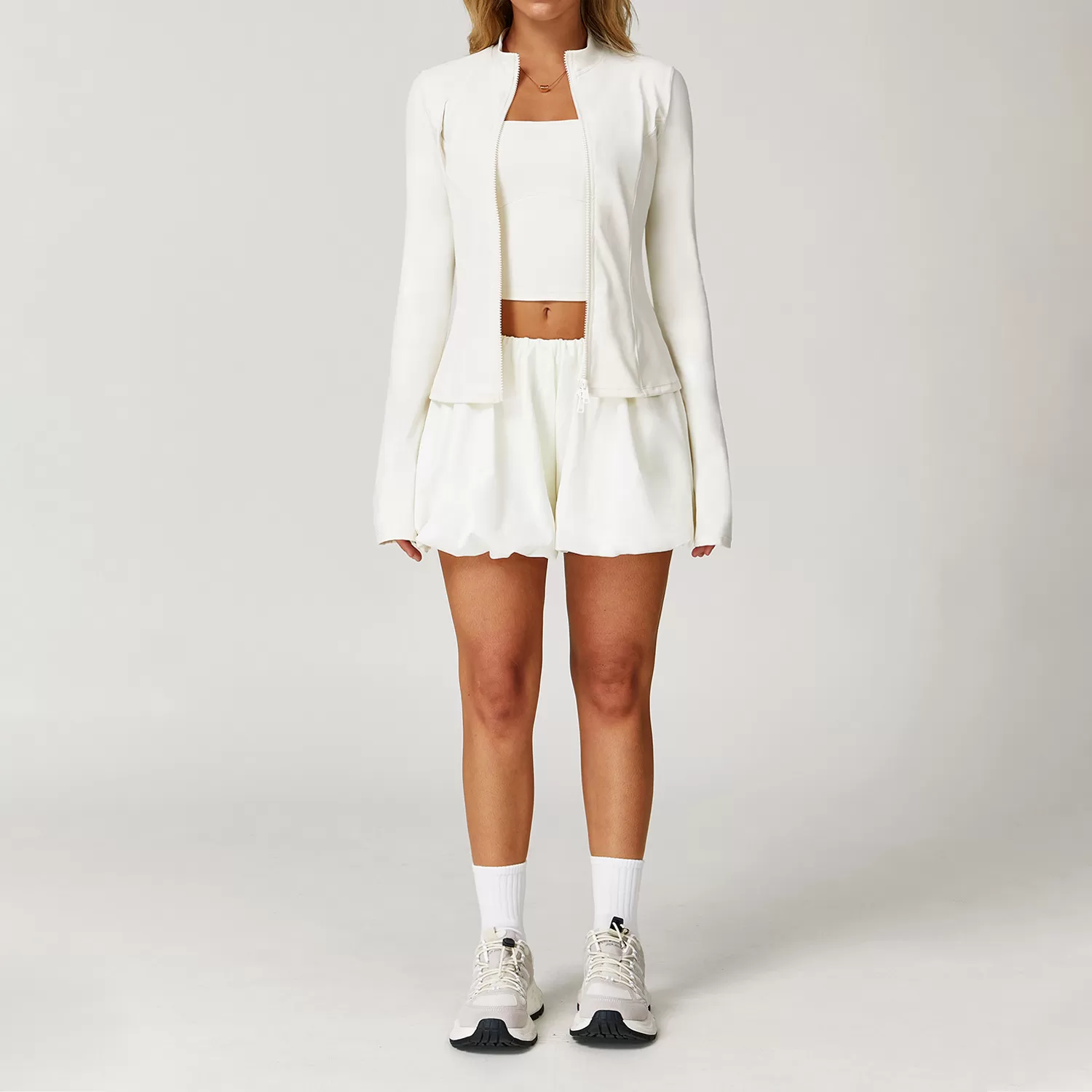 Women's Sport Wear Casual Jacket Three-Piece Tennis Skirt Set  FGBTZ2000