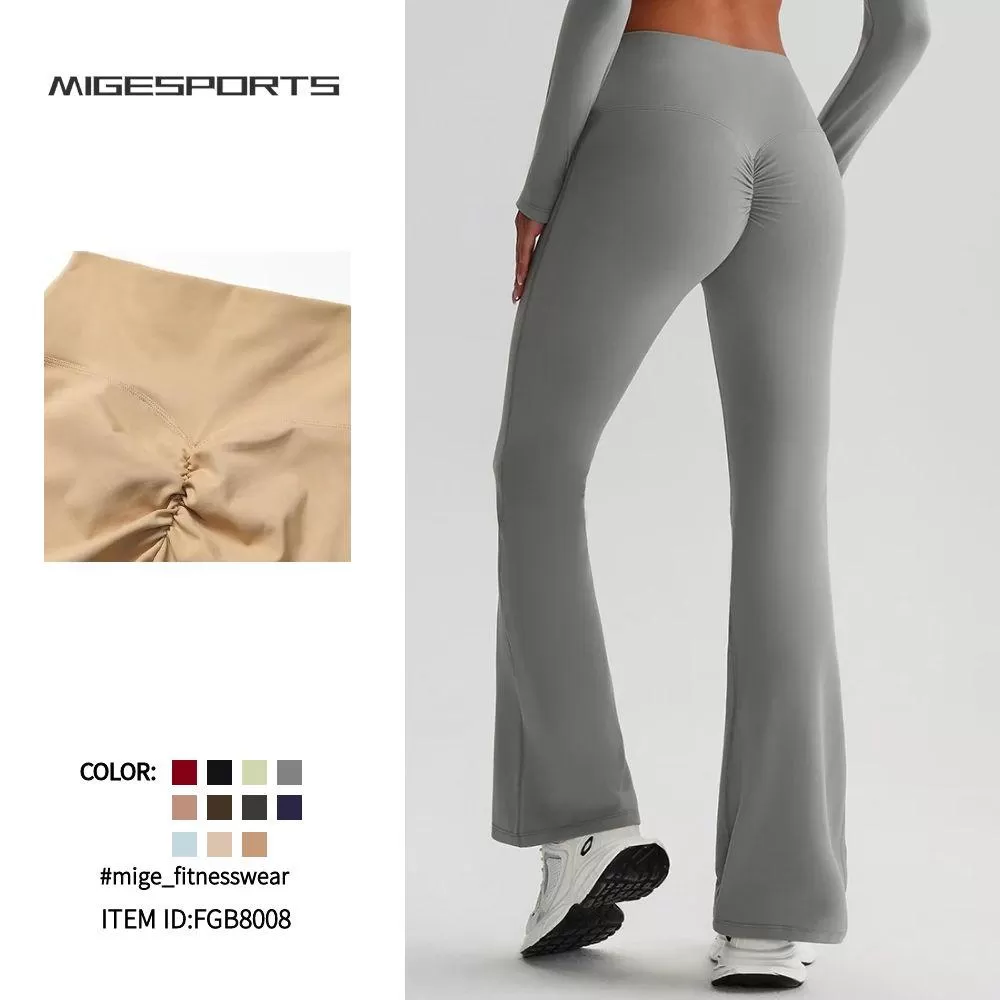 Women's Butt Lifting Wide Leg Yoga Flare Leggings FGB8008