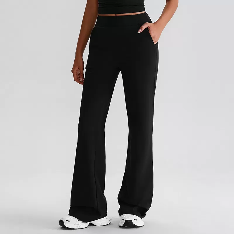 Women's Recycled Polyester Flared Yoga Pants with Side Pockets FGB8027