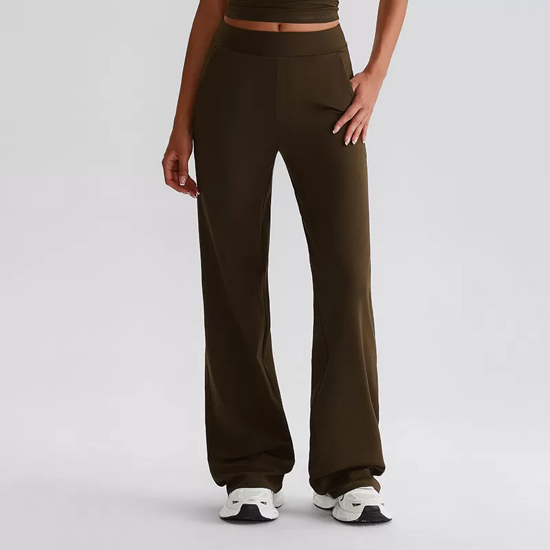 Women's Recycled Polyester Flared Yoga Pants with Side Pockets FGB8027