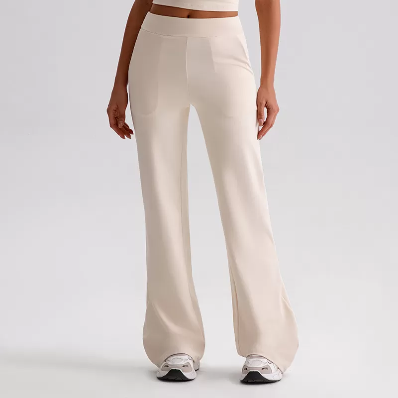 Women's Recycled Polyester Flared Yoga Pants with Side Pockets FGB8027