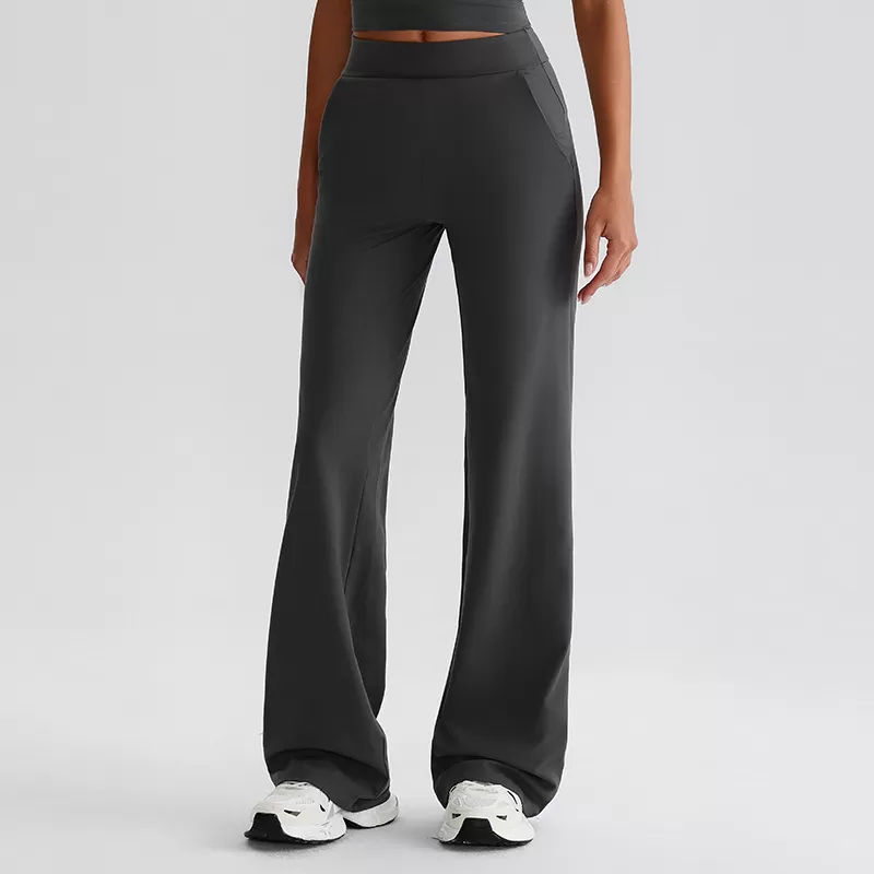 Women's Recycled Polyester Flared Yoga Pants with Side Pockets FGB8027