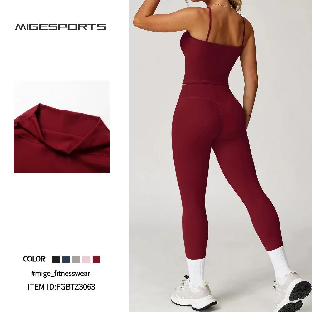 Womem's Workout Sports Singlet Shorts And Leggings 3 Piece Yoga Sets FGBTZ3063