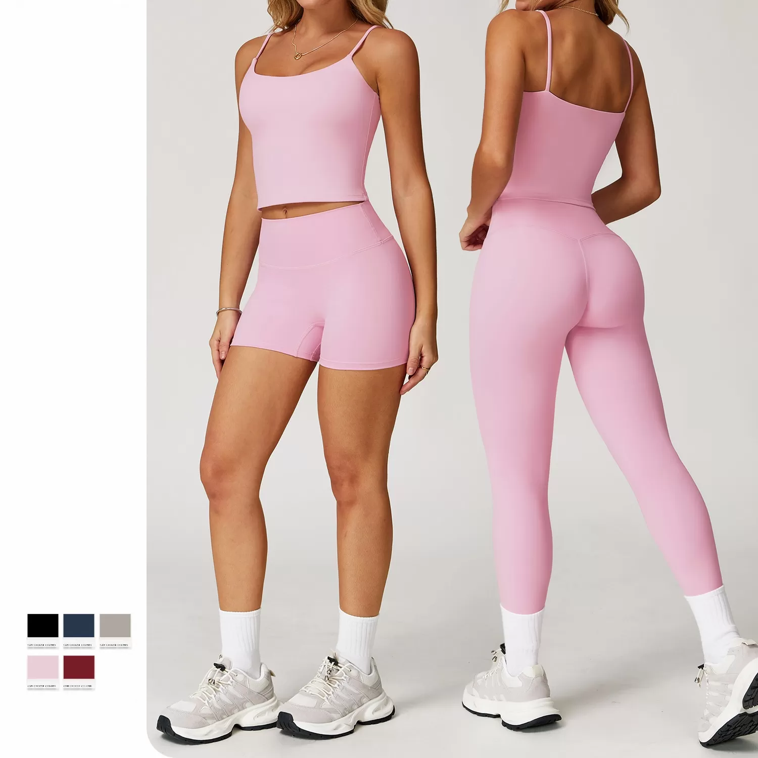 Womem's Workout Sports Singlet Shorts And Leggings 3 Piece Yoga Sets FGBTZ3063