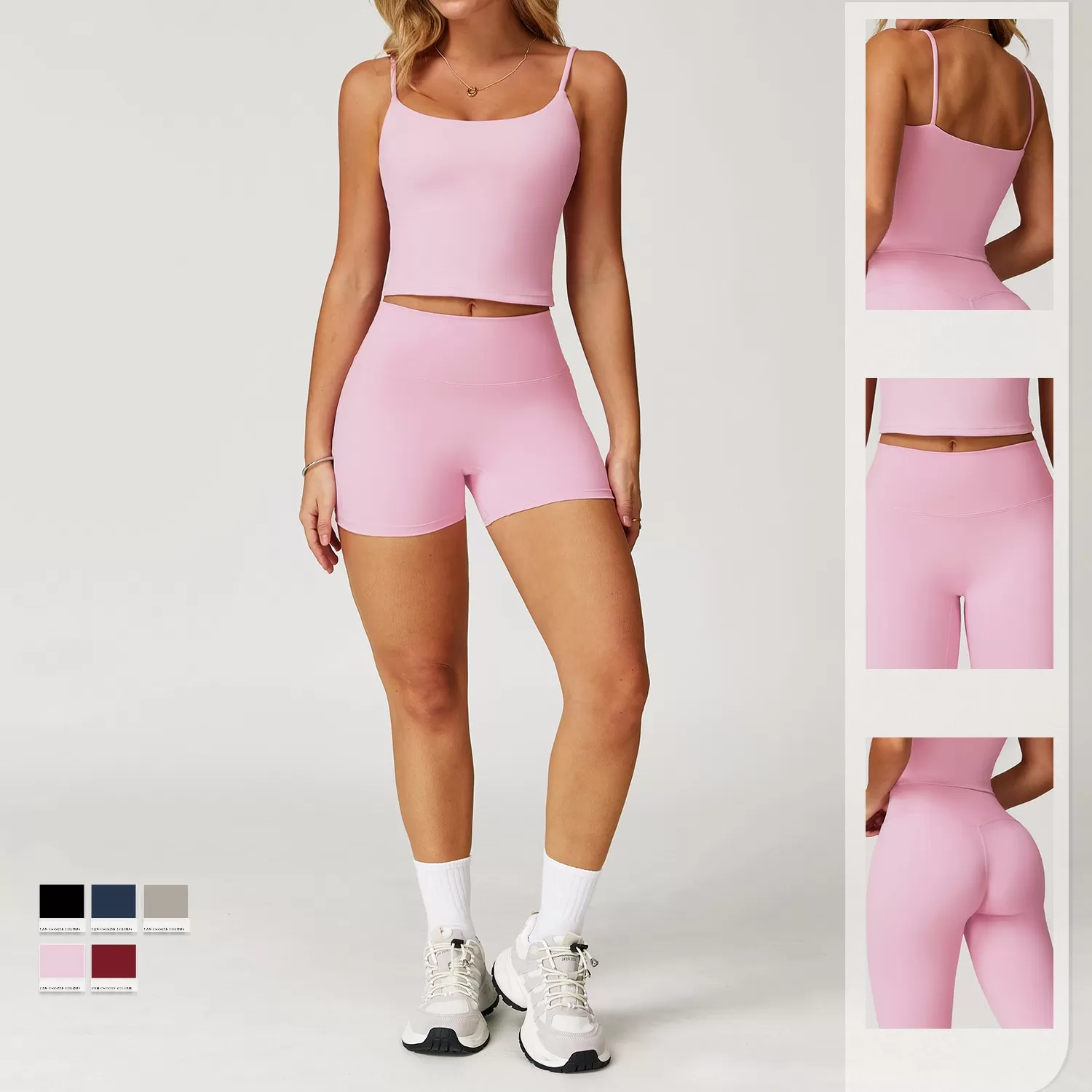 Womem's Workout Sports Singlet Shorts And Leggings 3 Piece Yoga Sets FGBTZ3063