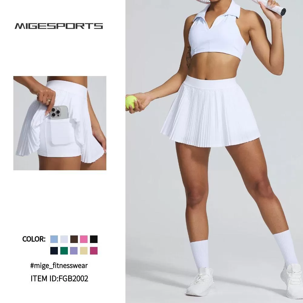 Woman's High Elasticity Pleated Tennis Wear Golf Skirt FGB2002