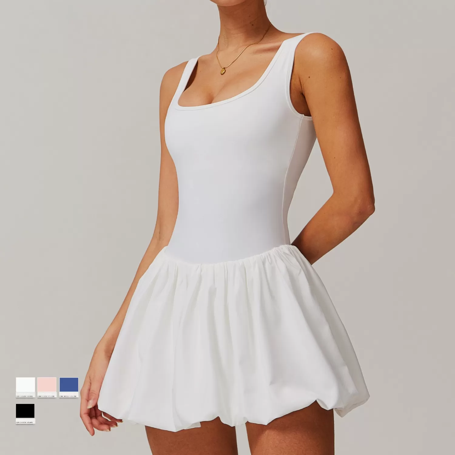 Women's Quick Dry Nylon Tennis Skirt Golf Dress With Pocket  FGBDLT4001