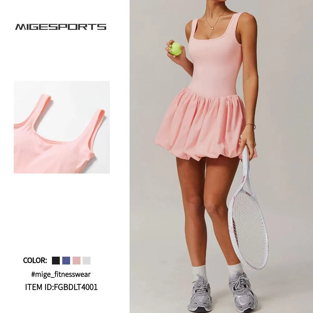 Women's Quick Dry Nylon Tennis Skirt Golf Dress With Pocket  FGBDLT4001