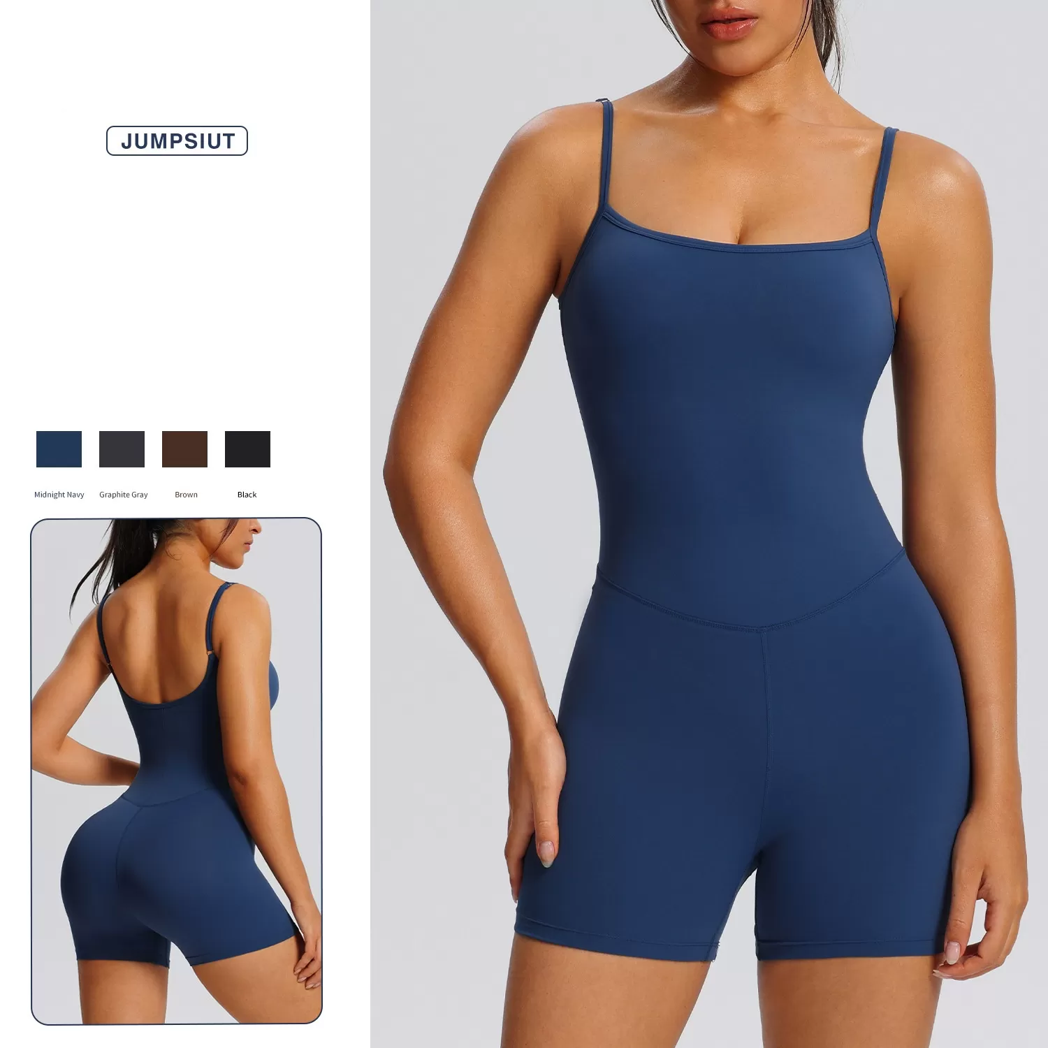 Women's Quick Dry Casual Tight Open Back Bodyshaper Jumpsuits FGBF237