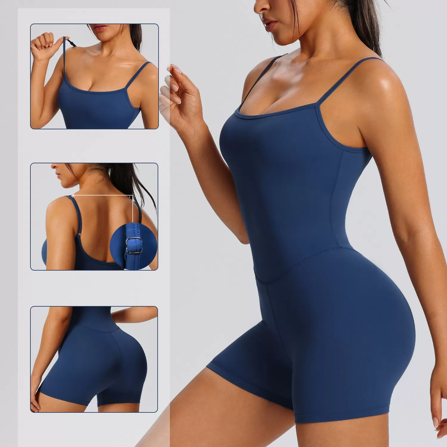 Women's Quick Dry Casual Tight Open Back Bodyshaper Jumpsuits FGBF237