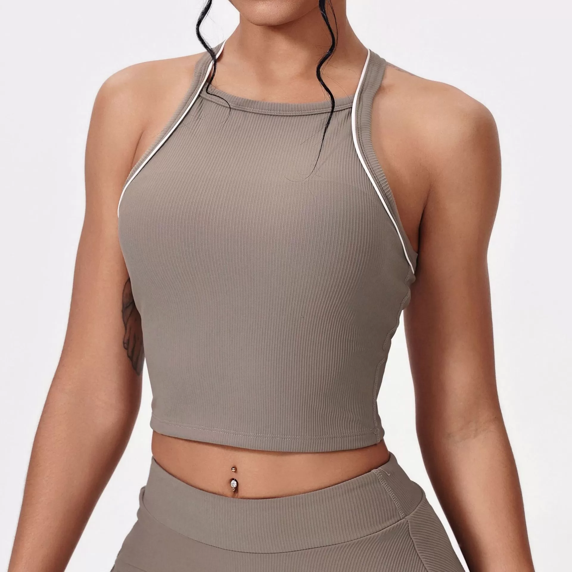 Custom Breathable Sleeveless Racerback Yoga Sports Bra FGBWX5458